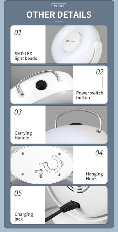 Portable Rechargeable LED Emergency Camping Lantern