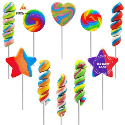Bulk Twist Swirl Lollipop Variety Pack - Individually Wrapped Rainbow Spiral Pops