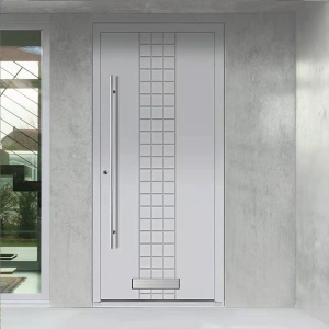 Modern Walnut Half Swinging Exterior Wooden Front Doors