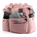 Beg perjalanan kapasiti besar merah jambu dengan pelbagai lapisan