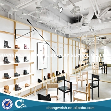 retail shoe shelf display,retail store wood display shelf
