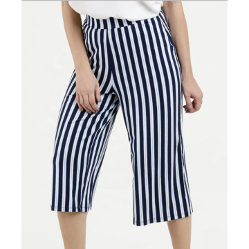 Casual women stripe printing wide leg pants