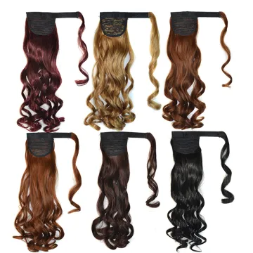 Long Wavy Wrap Around Clip In Ponytail Hair Extension Heat Resistant Synthetic Natural Wave Pony Tail Hair