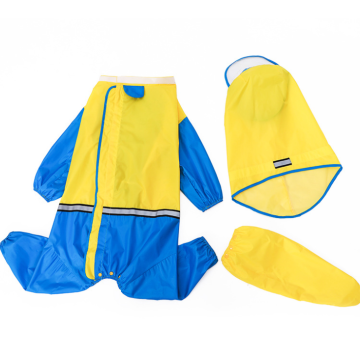 भूरा और पीला पालतू Jumpsuit raincoat