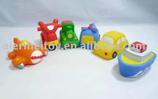 bath toyPromotional Custom Floating Bath Cars Vinyl Rubber Toy OEM 6P PVC