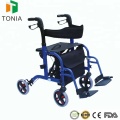 Rollator de transport pliable médical avec repose-pieds