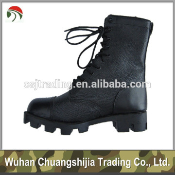 black leather safety military boots