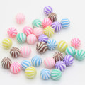 Perle de rayure de pastèque de couleur mélangée sans trou perles rondes de bonbons de Simulation d&#39;argile polymère pour des accessoires de Re-ment d&#39;enfants