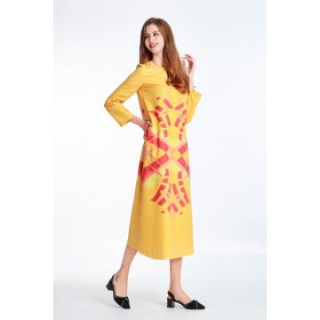 Digital Printed Long Sleeved Dress