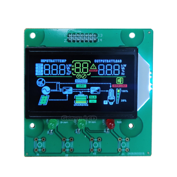 Schermo LCD Black VA personalizzabile con icone di colore e moduli di visualizzazione a 11 segmenti con retroilluminazione bianca