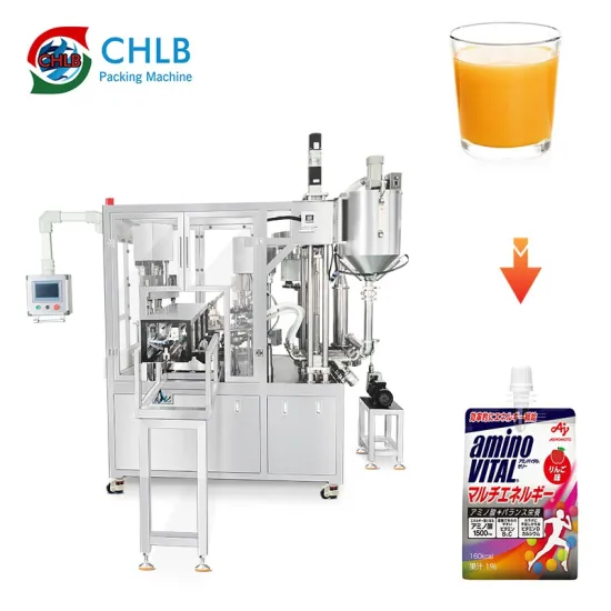 High Speed Automatic Spout Juice Filling Machine for Beverages and Jelly Pouches
