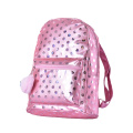 Pink Shopping Sequin College Girls Fashion Bag Travel Hiking School Sports Sequin Backpack With Pompom