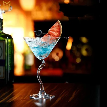Z-Shaped Stem Martini Cocktail Glasses