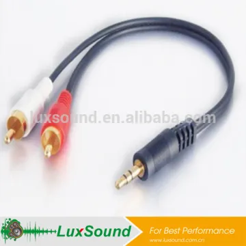 AV cable,Stereo MOLDED 3.5 jack to 2RCA male A/V cable