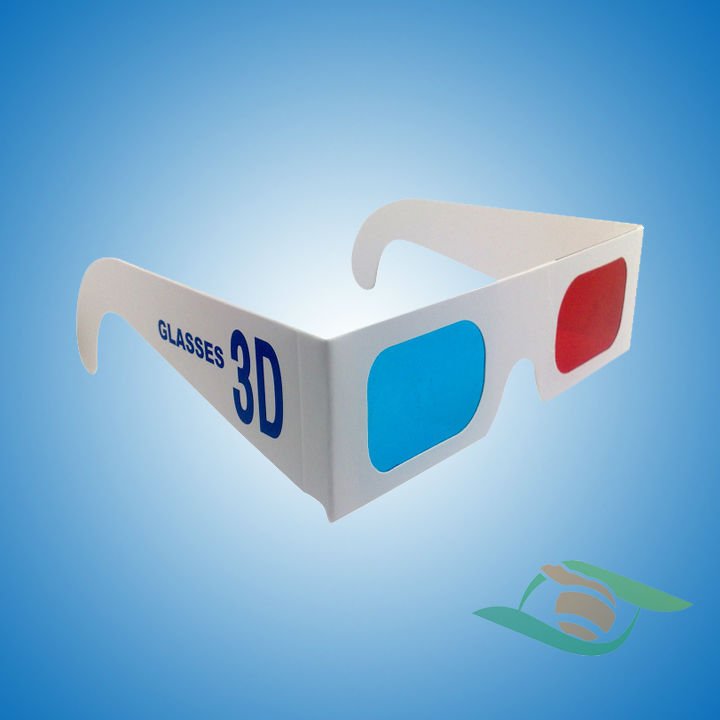 Good quality paper red blue 3d glasses blue films video