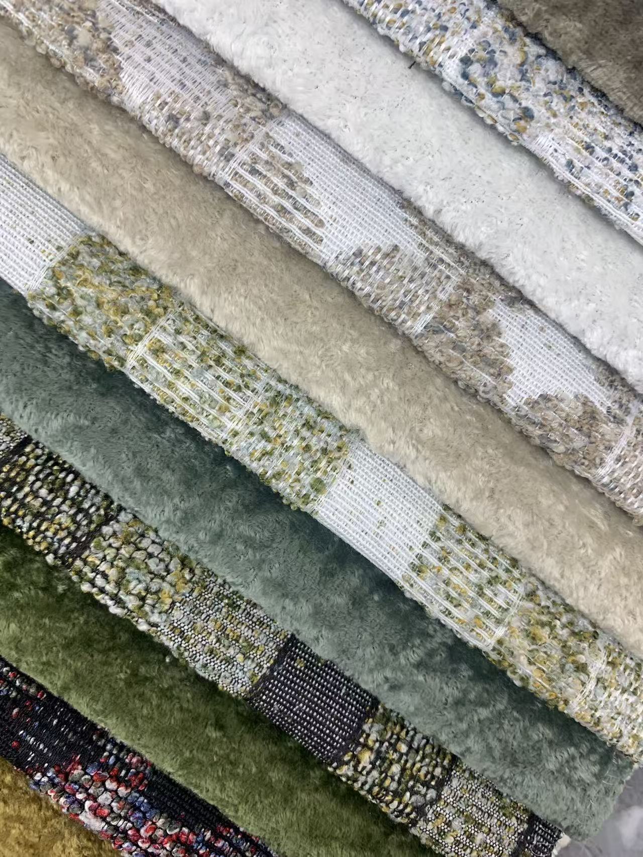 Geometric Patchwork Chenille Fabric Velvet Upholstery Fabric