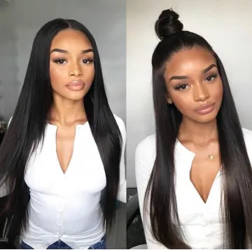 30 32 34 36 38 40 50inch HD/transparent lace human hair wig, nature cuticle aligned 13x6 long straight Lace Front Wigs