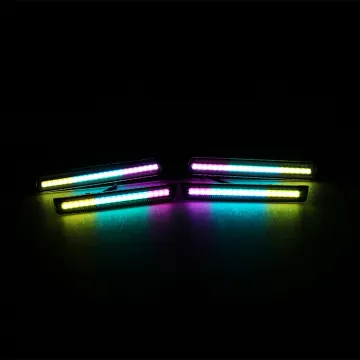Multicolor RGB LED Side Markers with Black Housing for 2015 Dodge Challenger