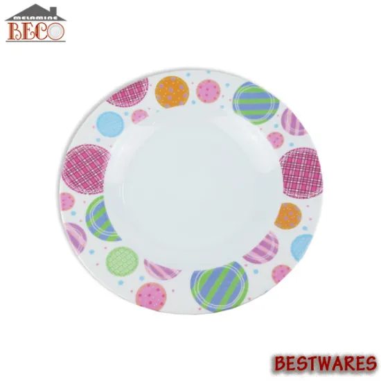 pretty melamine round plate