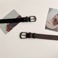 Ladies Leather Highlight Distinctive Multi Hole Slim Belt