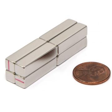 N52 Neodymium Block Magnets 1/4x1/4x1" Block Magnets w/ Poles on Ends