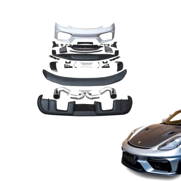 GT4 Style Front Bumper Bodykit Spoiler Diffuser Belakang Untuk Porsche Cayman Boxster 718 Upgrade