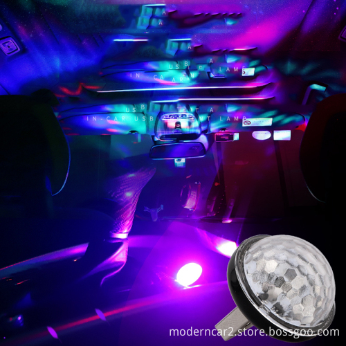 Mini USB LED Atmosphere Lamp - Car Voice Control Night Light