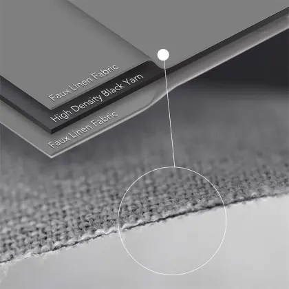 Faux Linen Textured Curtains Double Face Linen Look Soundproof Window 100% Blackout Curtains for Living Room Bedroom