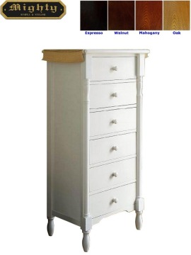Wooden elegant White Tall Chest of Drawers