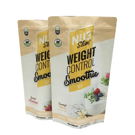 Custom Printed Moringa Protein Powder Packaging Bags - Doypack with Ziplock