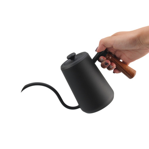 Stainless Steel Coffee Kettle With Wooden Handle