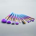 11 PCS Women Makeup Brush Set Gradient Purple