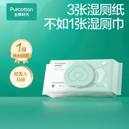 Pure Water Wet Toilet Wipes 190x150mm-60pc/Pack