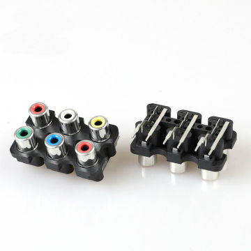 6pin RCA Jack Connector Audio Socket RCA Female Connector PCB Mount