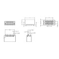 5,08 mm pitch femmina femmina 180 ° Wafer Connector Scheda lato schema