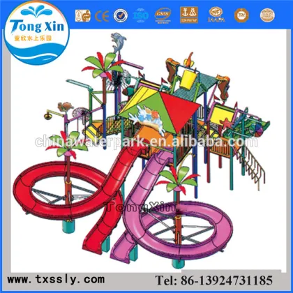 Children Water Play Equipment Fiberglass Material Kids Water Park Funny Water Play Area for Kids