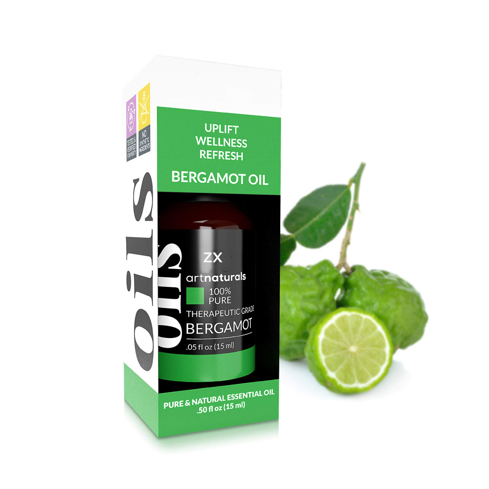 Aceite esencial de bergamota 100% puro y orgánico.