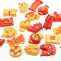 Chinese Style Red Lantern Flatback Resin Cabochon 100pcs For Handmade Craft Decor Beads New Year Ornaments