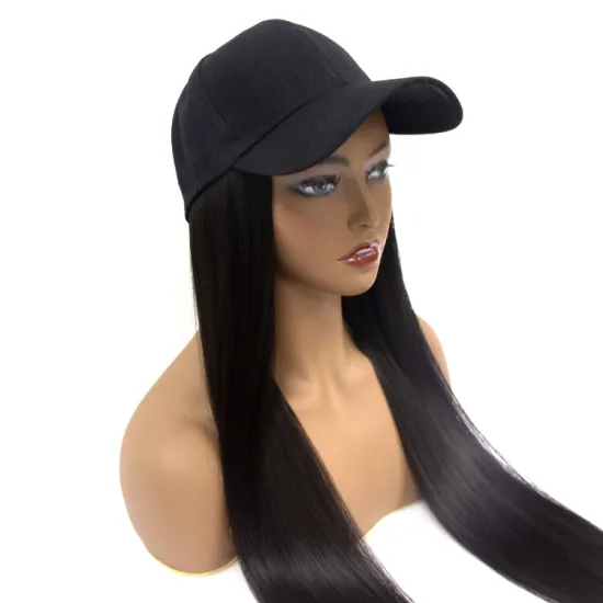 GS Fashionable Baseball Hat Wig for Long Straight Hair - Outdoor Travel Accessory