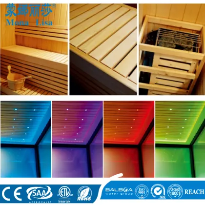 Cedar Wood Dry Sauna Cabinet M-6041 Modern Design Tempered Glass Saunas