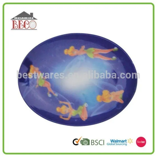 2015 New purple design hot sale melamine kids plate