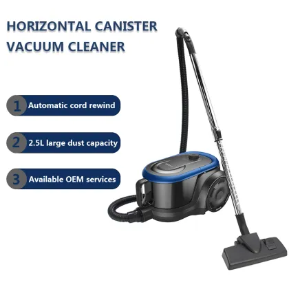 2000W Canister Vacuum Cleaner: Bagless Cyclone Cyclonic Horizontal Vacuum