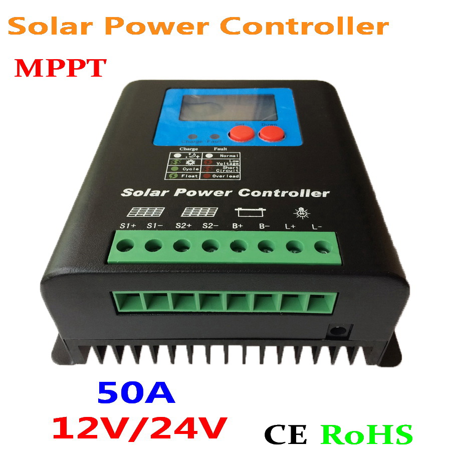 12V24V 50A 60A 70A 80A 90A 100A Auto Solar Panel Battery Charge Controller mppt LCD Display Solar Collector