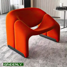 Sofá de felpa de color naranja moderno de diseñador