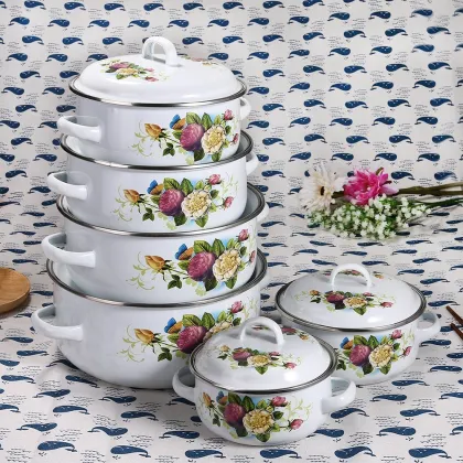 Enamel Casserole for Cook Soup at Home or Outside