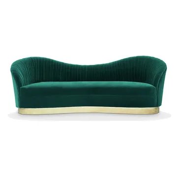 Velvet fabric sectional living room luxury sofa