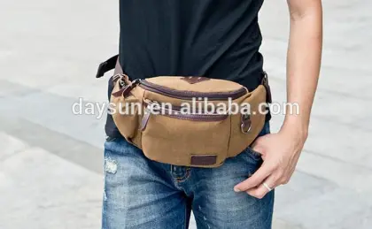 Canvas waist bag men running waist bag