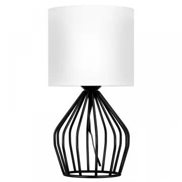 Industrial Desk Lamp With White TC Fabric Shade