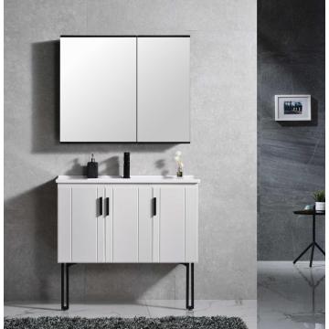 Nuevo gabinete de baño color gris y blanco