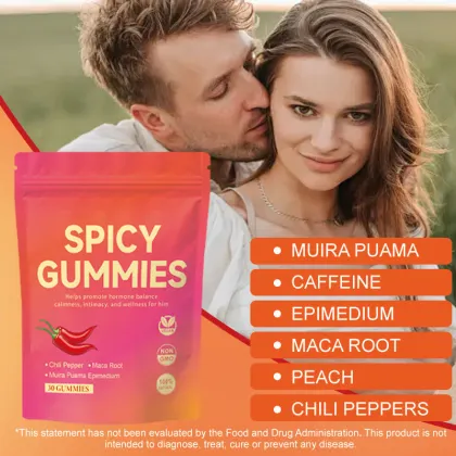 OEM 30 Spicy Cubes Gummies Spicy Gummies with Chili Pepper for Energy, Mood & Vitality for Adults